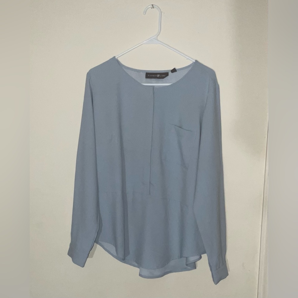 Size 14, Elizabeth and Clarke, blue dress shirt